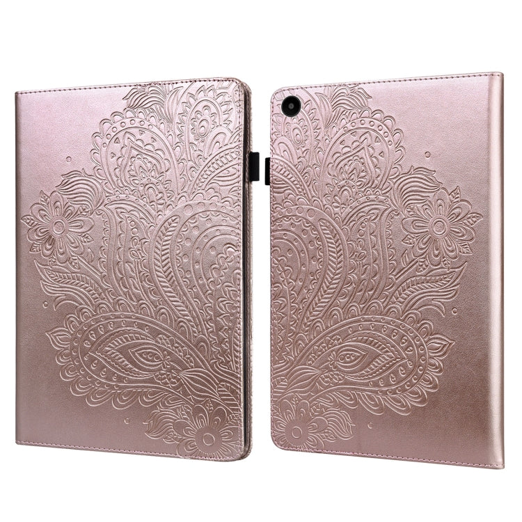 For Huawei MatePad SE 10.4 2022 Peacock Embossed Pattern Leather Tablet Case(Rose Gold) by bashfashion