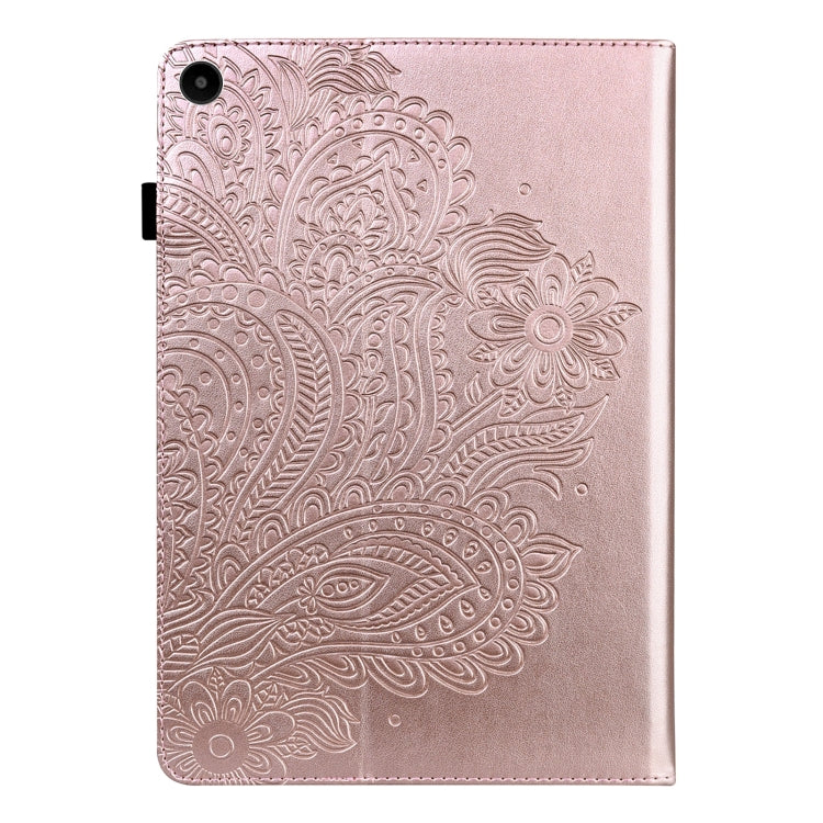 For Huawei MatePad SE 10.4 2022 Peacock Embossed Pattern Leather Tablet Case(Rose Gold) by bashfashion