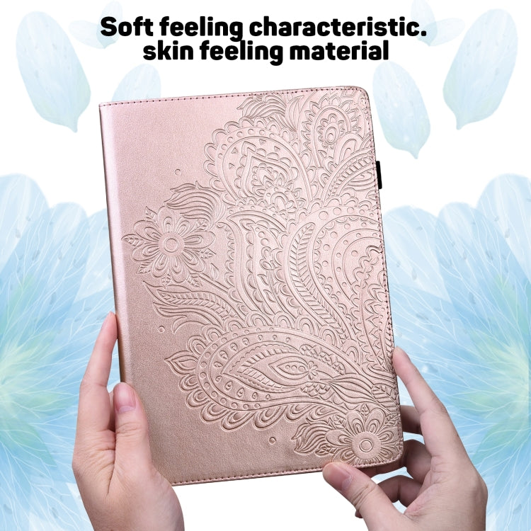 For Huawei MatePad SE 10.4 2022 Peacock Embossed Pattern Leather Tablet Case(Rose Gold) by bashfashion