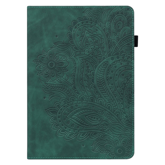 For Samsung Galaxy Tab S5e Peacock Embossed Pattern Leather Tablet Case(Green) by bashfashion
