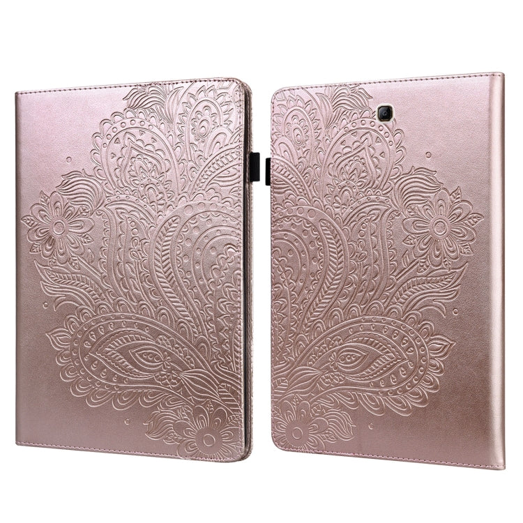 For Samsung Galaxy Tab A 9.7 T550 / T555 Peacock Embossed Pattern Leather Tablet Case(Rose Gold) by bashfashion