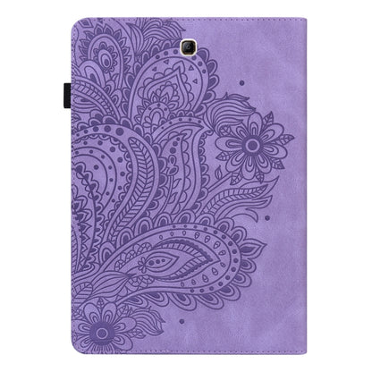 For Samsung Galaxy Tab A 9.7 T550 / T555 Peacock Embossed Pattern Leather Tablet Case(Purple) by bashfashion