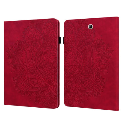 For Samsung Galaxy Tab A 9.7 T550 / T555 Peacock Embossed Pattern Leather Tablet Case(Red) by bashfashion