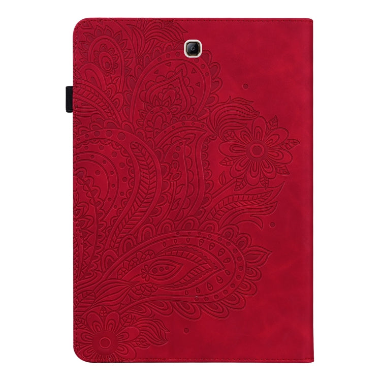 For Samsung Galaxy Tab A 9.7 T550 / T555 Peacock Embossed Pattern Leather Tablet Case(Red) by bashfashion