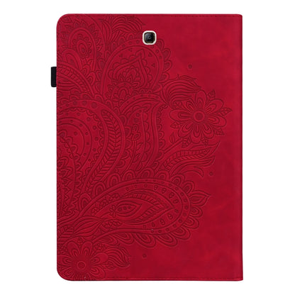 For Samsung Galaxy Tab A 9.7 T550 / T555 Peacock Embossed Pattern Leather Tablet Case(Red) by bashfashion