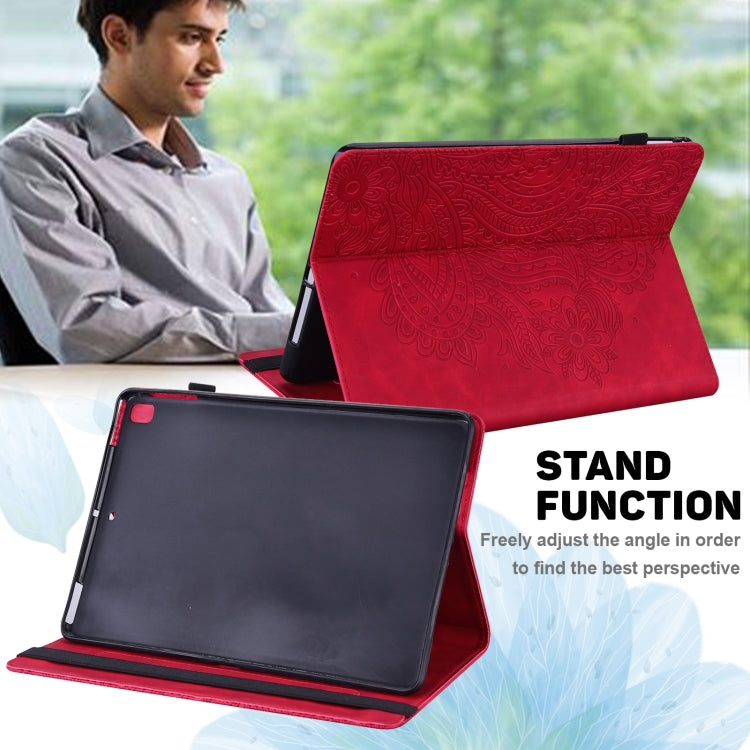 For Samsung Galaxy Tab A 9.7 T550 / T555 Peacock Embossed Pattern Leather Tablet Case(Red) by bashfashion