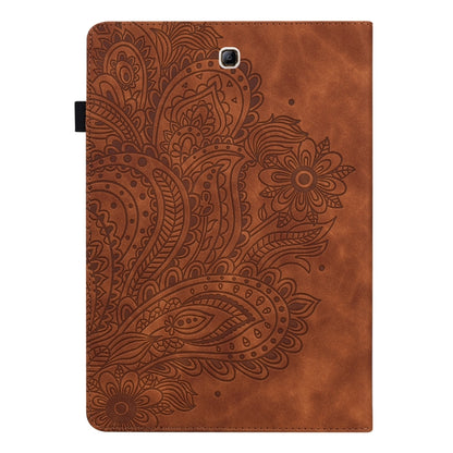 For Samsung Galaxy Tab A 9.7 T550 / T555 Peacock Embossed Pattern Leather Tablet Case(Brown) by bashfashion