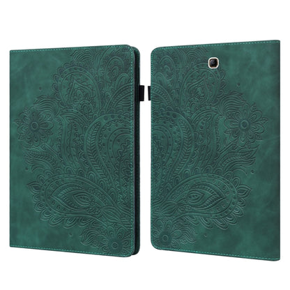 For Samsung Galaxy Tab A 9.7 T550 / T555 Peacock Embossed Pattern Leather Tablet Case(Green) by bashfashion