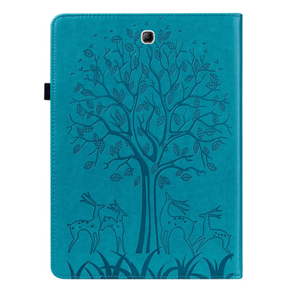 For Samsung Galaxy Tab A 9.7 T550 / T555 Tree & Deer Pattern Embossed Leather Tablet Case(Blue) by bashfashion