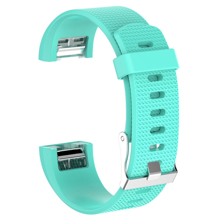 For Fitbit Charge 2 Common Texture Silicone Watch Band with Buckle, Size:S(Lake Blue) by bashfashion