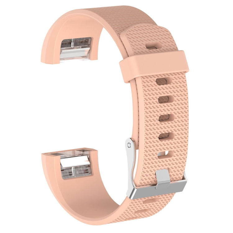 For Fitbit Charge 2 Common Texture Silicone Watch Band with Buckle, Size:S(Khaki) by bashfashion