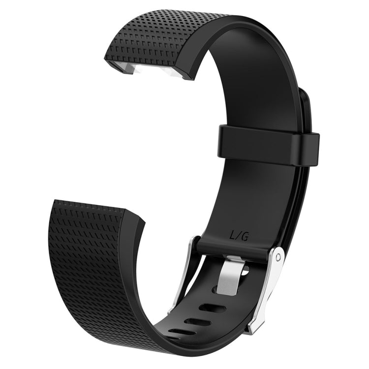 For Fitbit Charge 2 Common Texture Silicone Watch Band with Buckle, Size:S(Khaki) by bashfashion