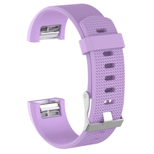 For Fitbit Charge 2 Common Texture Silicone Watch Band with Buckle, Size:S(Light Purple) by bashfashion