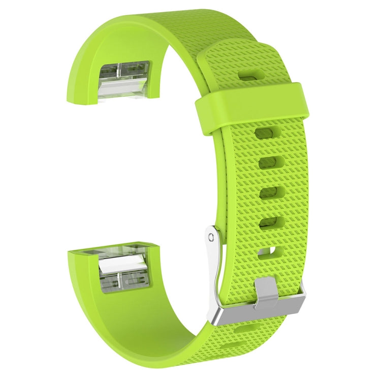 For Fitbit Charge 2 Common Texture Silicone Watch Band with Buckle, Size:S(Lime Green) by bashfashion