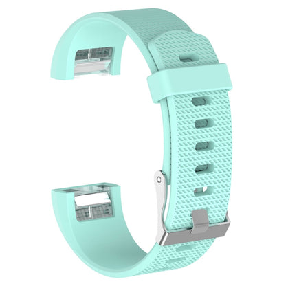 For Fitbit Charge 2 Common Texture Silicone Watch Band with Buckle, Size:L(Mint Green) by bashfashion