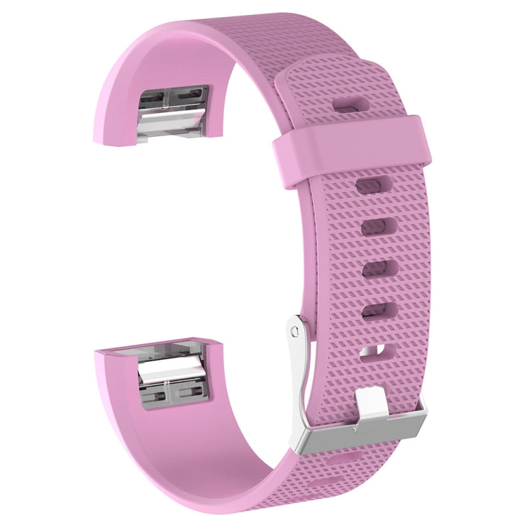 For Fitbit Charge 2 Common Texture Silicone Watch Band with Buckle, Size:L(Pink) by bashfashion