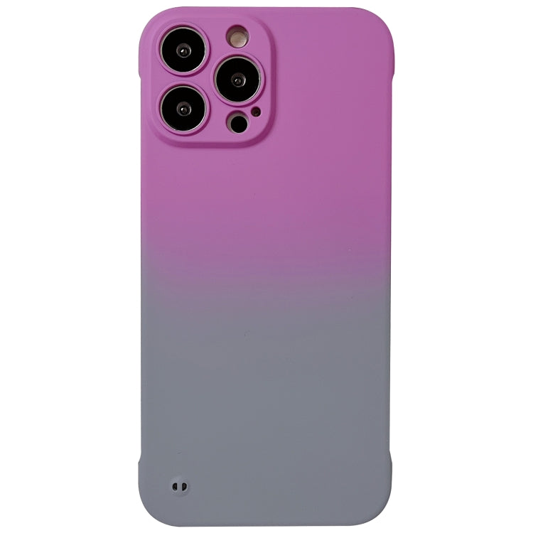 For iPhone 11 Frameless Skin Feel Gradient Phone Case(Dark Purple + Grey) by bashfashion
