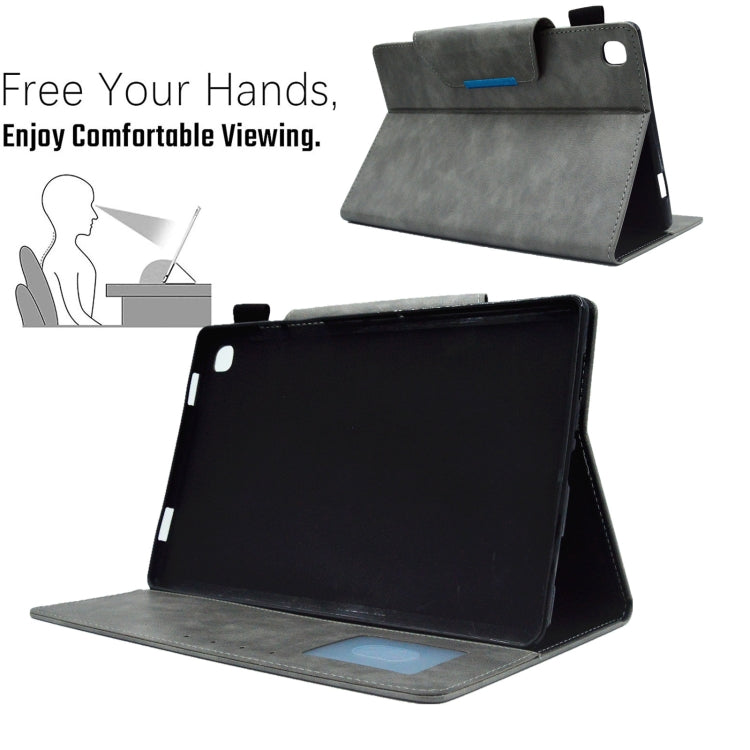 For Samsung Galaxy Tab A8 10.5 2021 Suede Cross Texture Magnetic Clasp Leather Tablet Case(Grey) by bashfashion