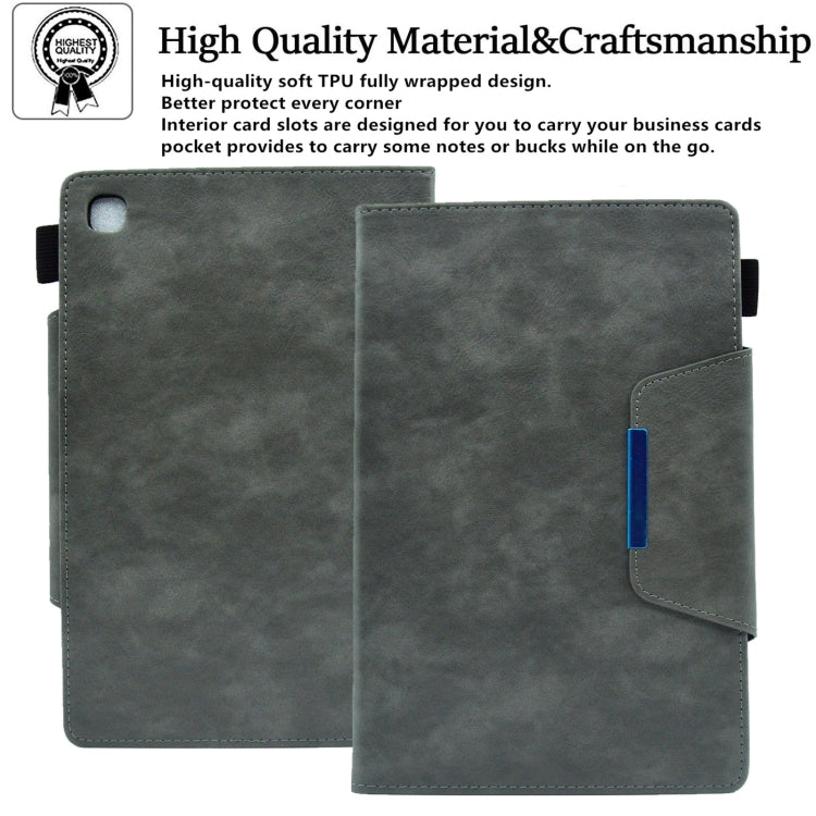For Samsung Galaxy Tab A8 10.5 2021 Suede Cross Texture Magnetic Clasp Leather Tablet Case(Grey) by bashfashion
