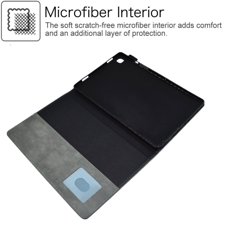 For Samsung Galaxy Tab A8 10.5 2021 Suede Cross Texture Magnetic Clasp Leather Tablet Case(Grey) by bashfashion