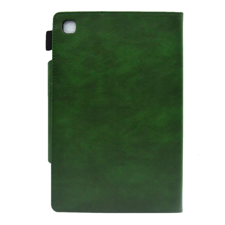For Samsung Galaxy Tab A8 10.5 2021 Suede Cross Texture Magnetic Clasp Leather Tablet Case(Green) by bashfashion