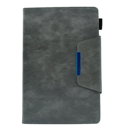 For Samsung Galaxy Tab A7 Lite Suede Cross Texture Magnetic Clasp Leather Tablet Case(Grey) by bashfashion