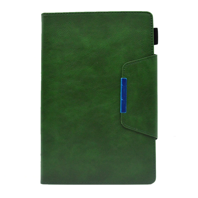 For Samsung Galaxy Tab A7 Lite Suede Cross Texture Magnetic Clasp Leather Tablet Case(Green) by bashfashion