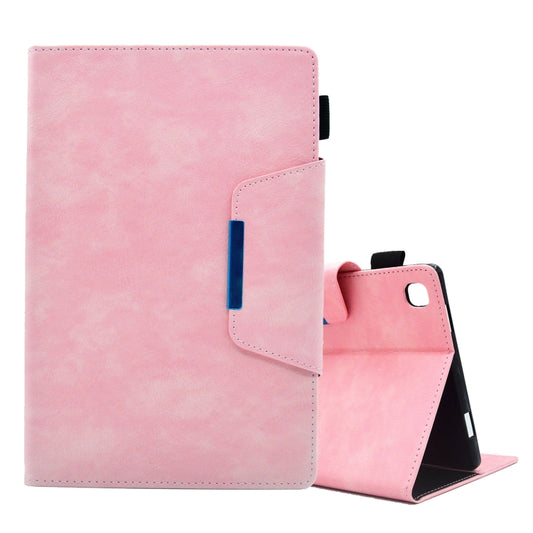 For Samsung Galaxy Tab A7 Lite Suede Cross Texture Magnetic Clasp Leather Tablet Case(Pink) by bashfashion