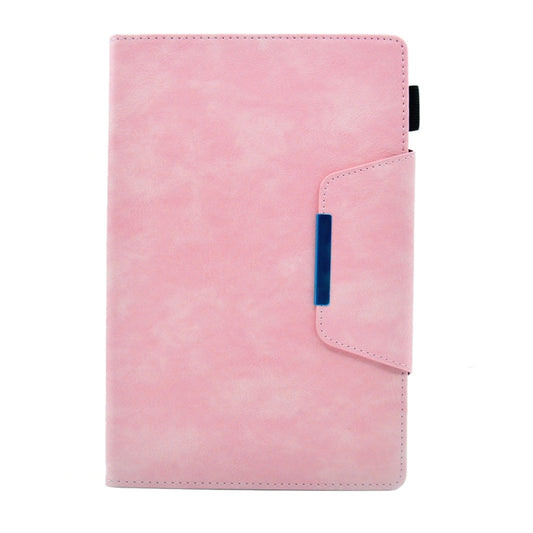 For Samsung Galaxy Tab A7 Lite Suede Cross Texture Magnetic Clasp Leather Tablet Case(Pink) by bashfashion