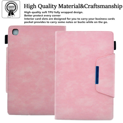 For Samsung Galaxy Tab A7 Lite Suede Cross Texture Magnetic Clasp Leather Tablet Case(Pink) by bashfashion