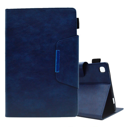 For Samsung Galaxy Tab A7 Lite Suede Cross Texture Magnetic Clasp Leather Tablet Case(Blue) by bashfashion