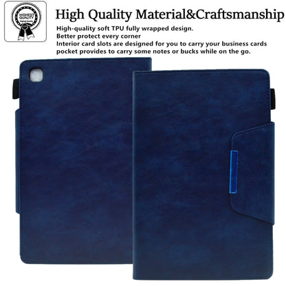 For Samsung Galaxy Tab A7 Lite Suede Cross Texture Magnetic Clasp Leather Tablet Case(Blue) by bashfashion