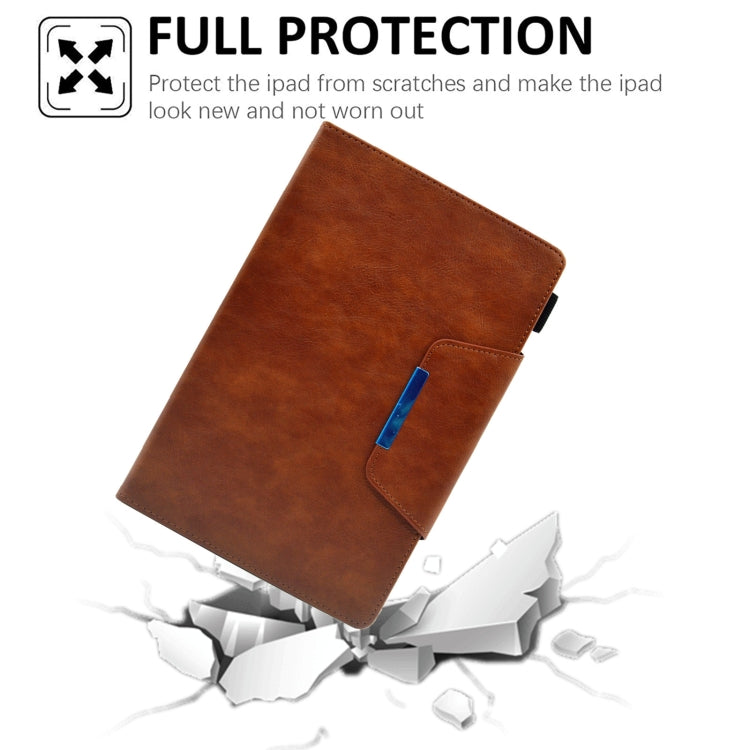 For Samsung Galaxy Tab A7 Lite Suede Cross Texture Magnetic Clasp Leather Tablet Case(Brown) by bashfashion