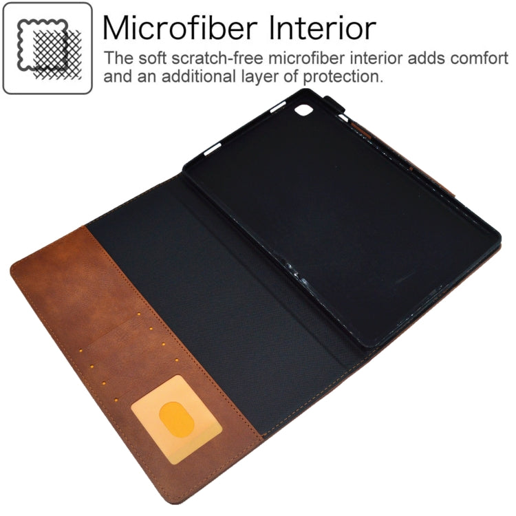 For Samsung Galaxy Tab A7 Lite Suede Cross Texture Magnetic Clasp Leather Tablet Case(Brown) by bashfashion