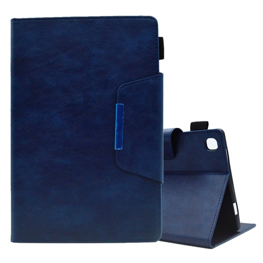 For Samsung Galaxy Tab A7 10.4 2022/2020 Suede Cross Texture Magnetic Clasp Leather Tablet Case(Blue) by bashfashion