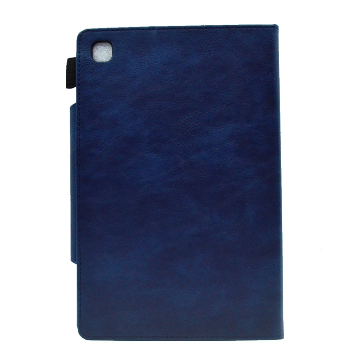 For Samsung Galaxy Tab A7 10.4 2022/2020 Suede Cross Texture Magnetic Clasp Leather Tablet Case(Blue) by bashfashion
