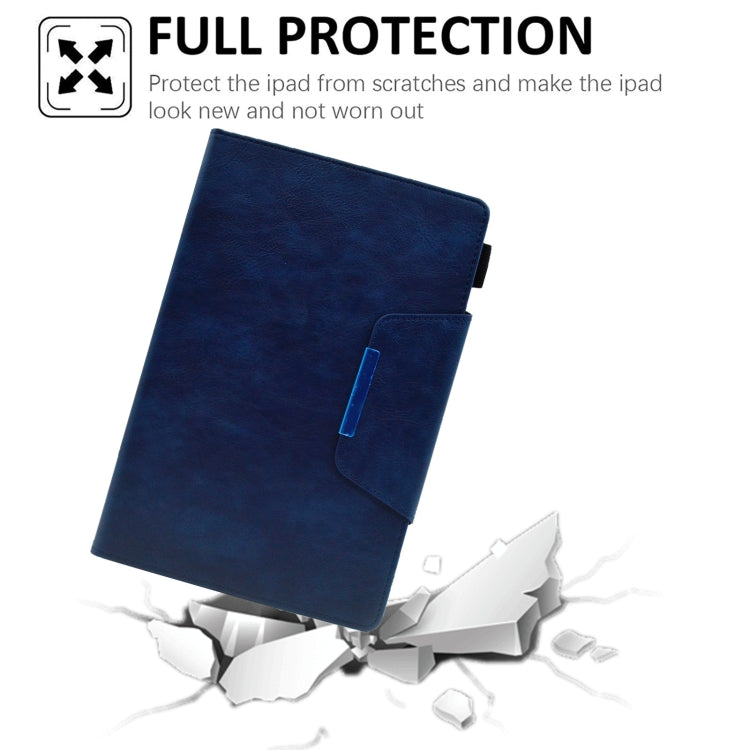 For Samsung Galaxy Tab A7 10.4 2022/2020 Suede Cross Texture Magnetic Clasp Leather Tablet Case(Blue) by bashfashion