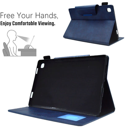 For Samsung Galaxy Tab A7 10.4 2022/2020 Suede Cross Texture Magnetic Clasp Leather Tablet Case(Blue) by bashfashion