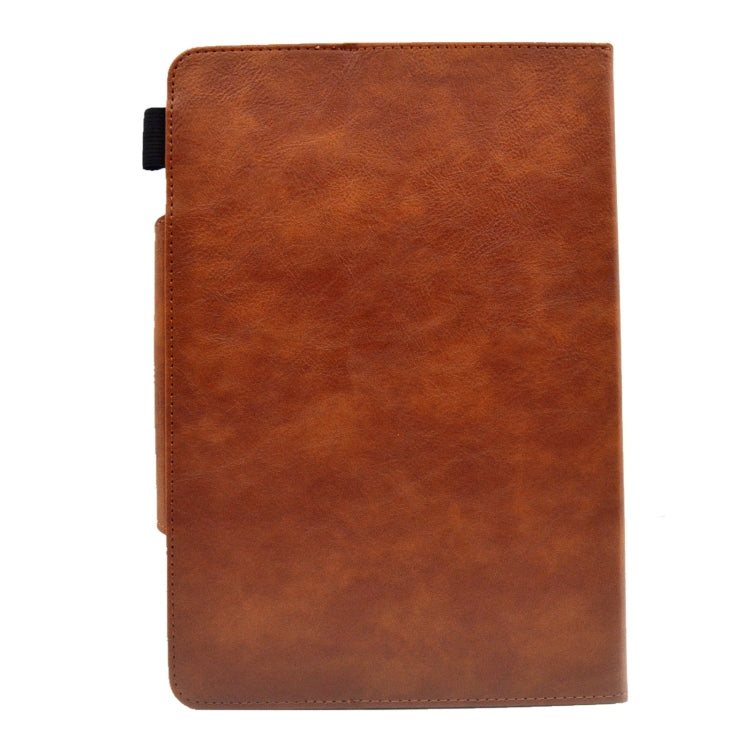 For 10 inch Suede Cross Texture Magnetic Clasp Leather Tablet Case(Brown) by bashfashion