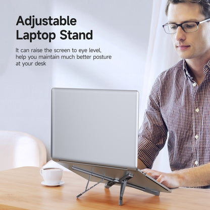 DUX DUCIS Foldable X-shaped Aluminum Laptop Stand(Lead Color) by DUX DUCIS