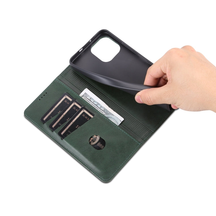 For Huawei Enjoy 50z AZNS Magnetic Calf Texture Flip Leather Phone Case(Dark Green) by AZNS