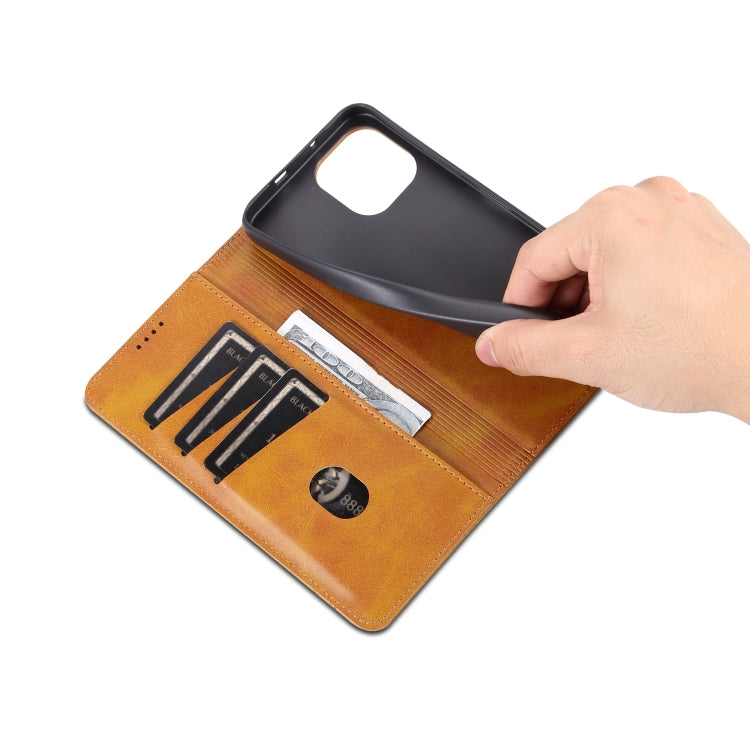 For Huawei Enjoy 50z AZNS Magnetic Calf Texture Flip Leather Phone Case(Light Brown) by AZNS