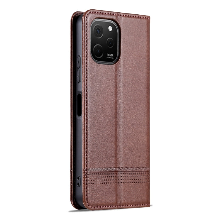 For Huawei Enjoy 50z AZNS Magnetic Calf Texture Flip Leather Phone Case(Dark Brown) by AZNS