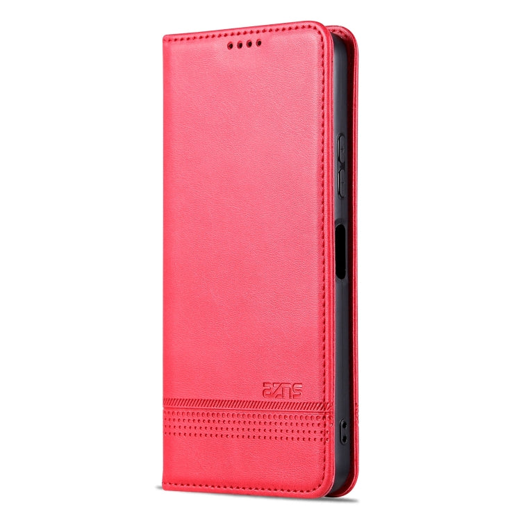 For Huawei nova Y61 AZNS Magnetic Calf Texture Flip Leather Phone Case(Red) by AZNS