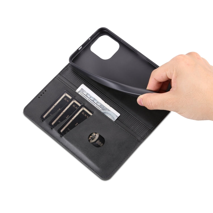 For Huawei nova Y61 AZNS Magnetic Calf Texture Flip Leather Phone Case(Black) by AZNS