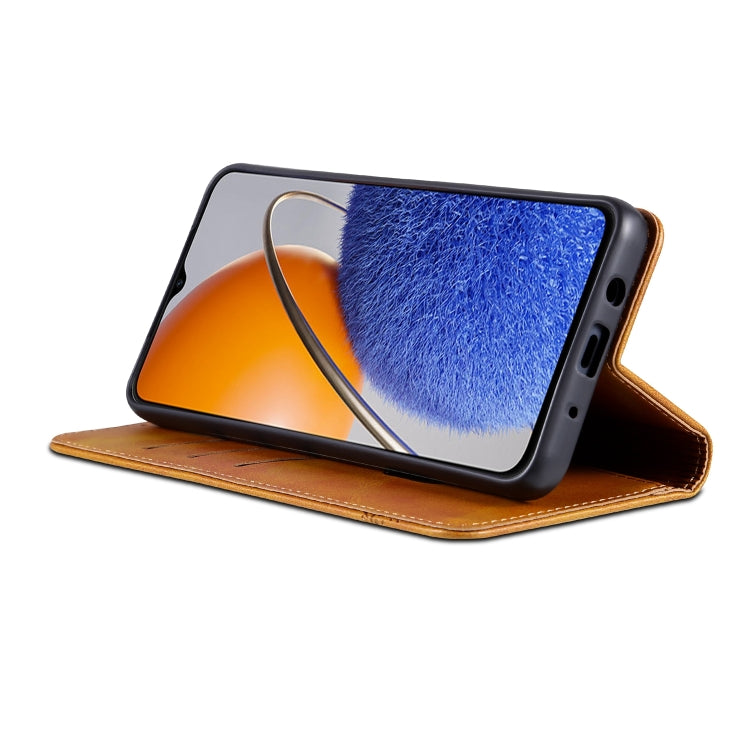 For Huawei nova Y61 AZNS Magnetic Calf Texture Flip Leather Phone Case(Light Brown) by AZNS