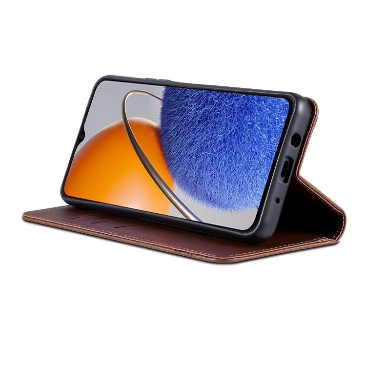 For Huawei nova Y61 AZNS Magnetic Calf Texture Flip Leather Phone Case(Dark Brown) by AZNS