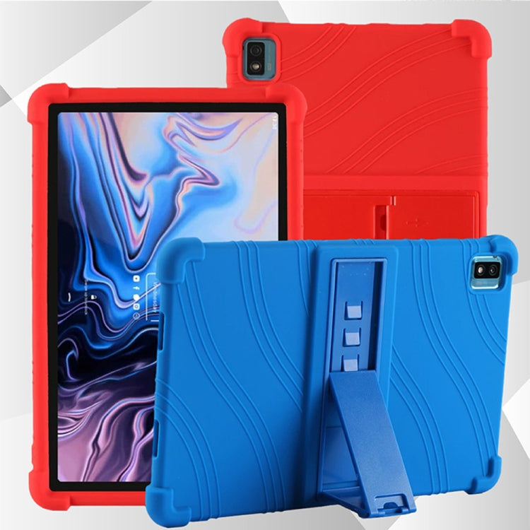 For TCL 10 Tab Max 10.36 inch Silicone Tablet Protective Case with Invisible Bracket(Red) by bashfashion