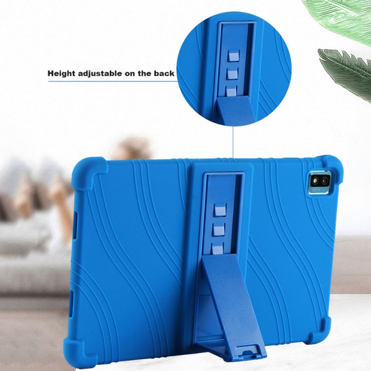 For TCL 10 Tab Max 10.36 inch Silicone Tablet Protective Case with Invisible Bracket(Red) by bashfashion