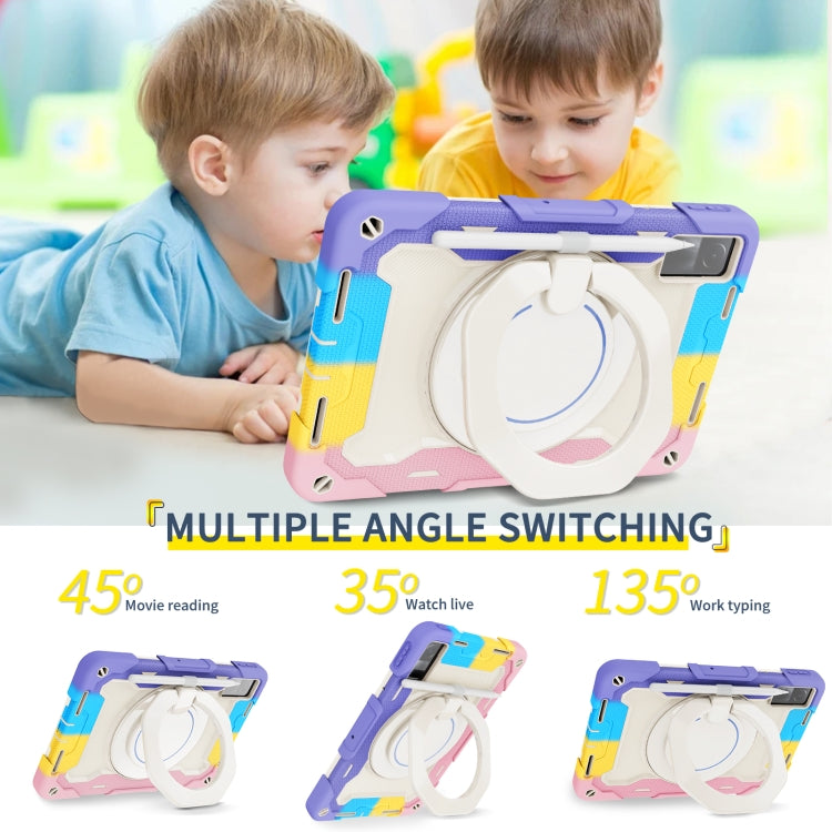 For Xiaomi Redmi Pad Armor Contrast Color Silicone + PC Tablet Case(Colorful Blue) by bashfashion